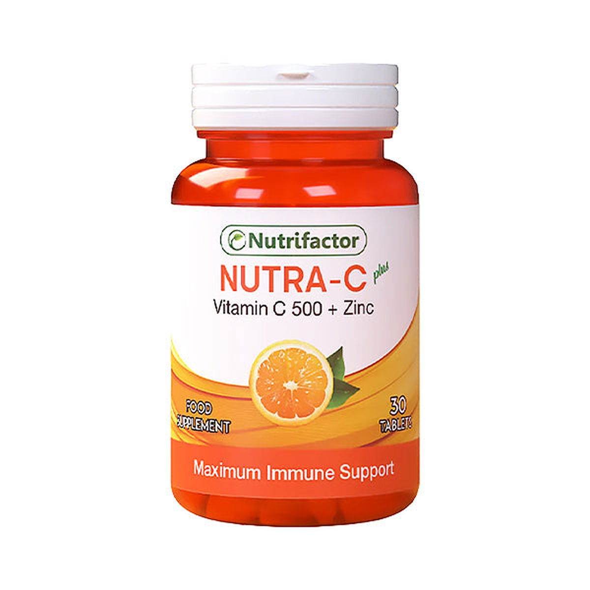 Nutrifactor Nutra-C 500mg Plus Zinc, 30 Ct - Vitamins House