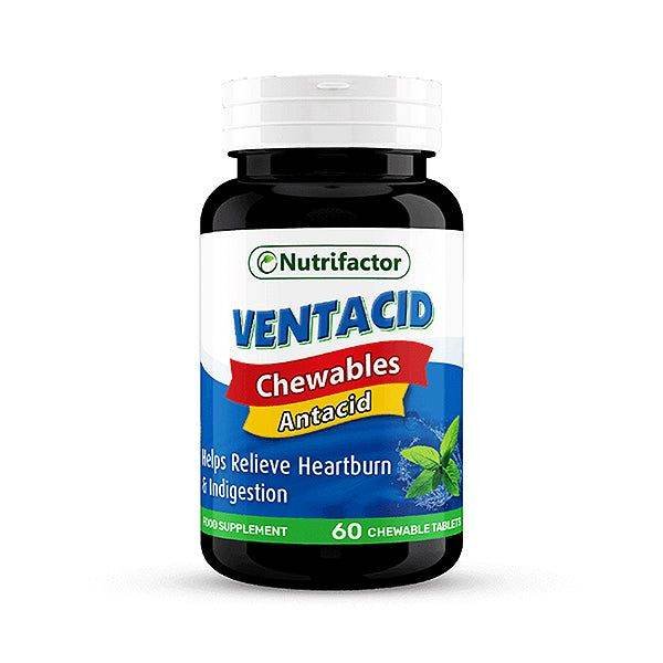Nutrifactor Ventacid Chewables Antacid Tablets, 60 Ct - Vitamins House
