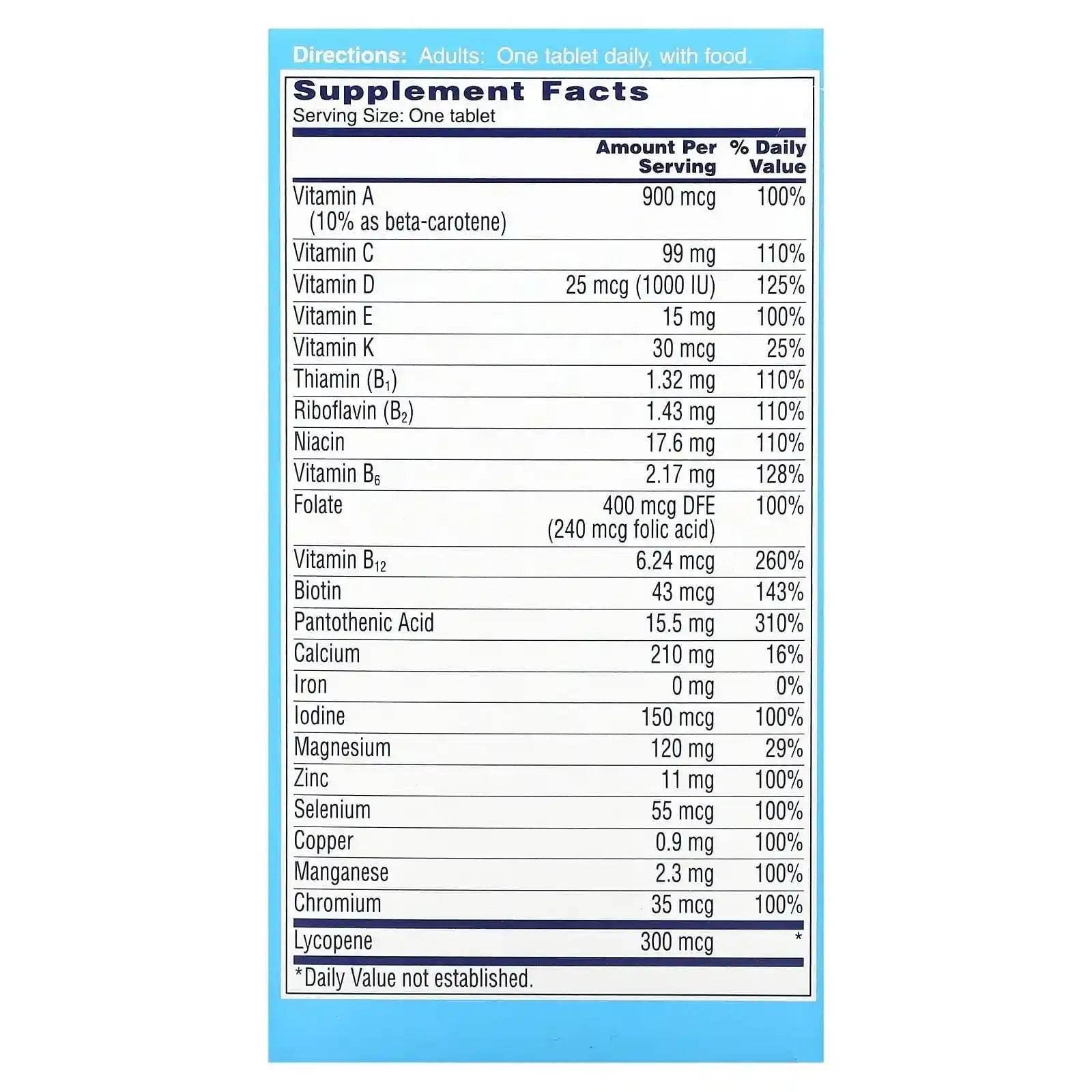ONE A DAY Multivitamins Men’s 100 Tablets in Pakistan at Vitamins House