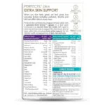 Close-up view of Vitabiotics Perfectil Plus Skin Extra Support supplement facts table and ingredients list,
