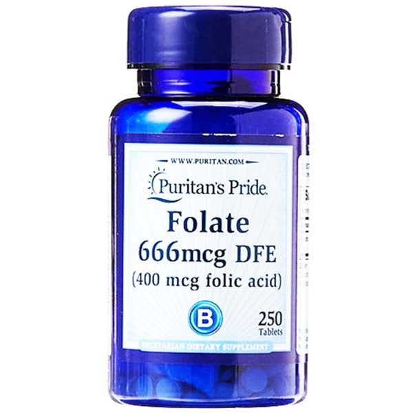 Puritan's Pride Folic Acid 400mcg, 250 Ct - Vitamins House
