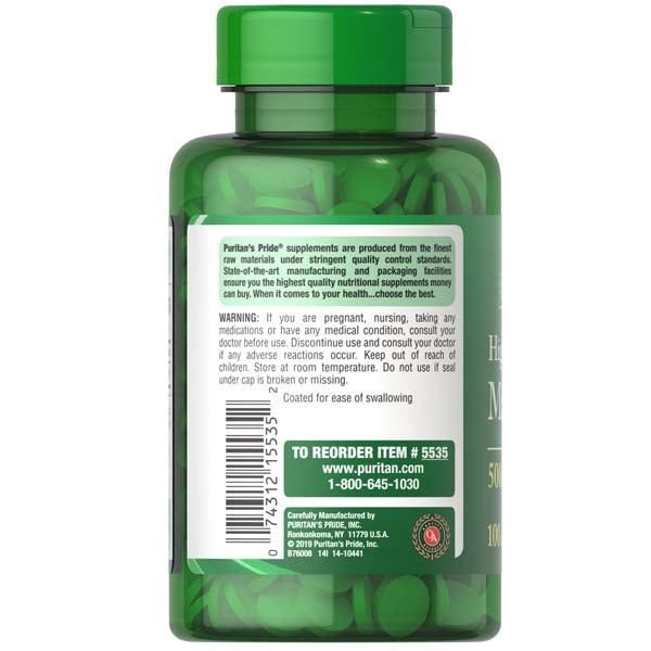 Puritan's Pride High Potency Magnesium 500 mg - Vitamins House