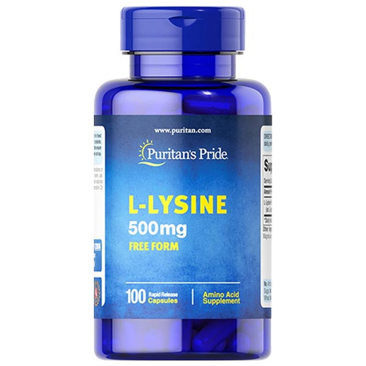 Puritan's Pride L-Lysine 500mg, 100 Ct - Vitamins House
