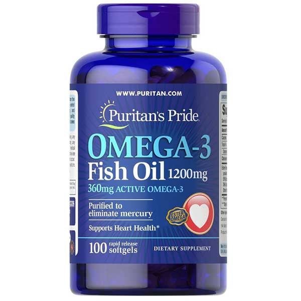 Puritan's Pride Omega-3 Fish Oil 1200Mg 100 Softgels - Vitamins House