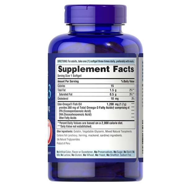 Puritan's Pride Omega-3 Fish Oil 1200Mg 100 Softgels - Vitamins House