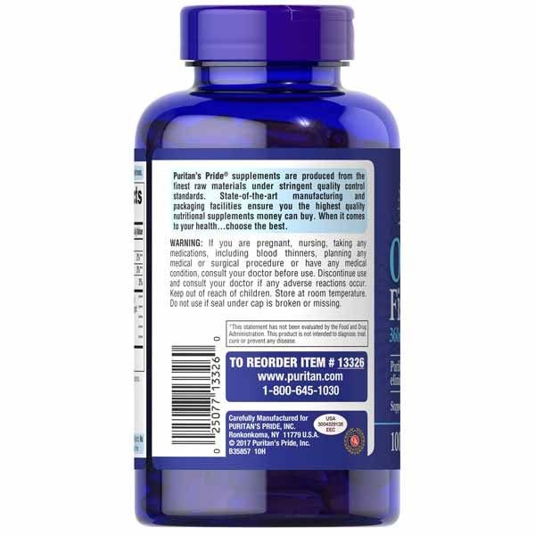 Puritan's Pride Omega-3 Fish Oil 1200Mg 100 Softgels - Vitamins House