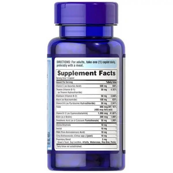 Puritan's Pride Stress B Complex With Vit C 500 Caplets 60s - Vitamins House