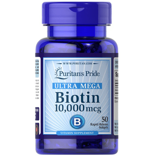 Puritan's Pride Ultra Mega Biotin 10000 mcg, 50 Ct - Vitamins House