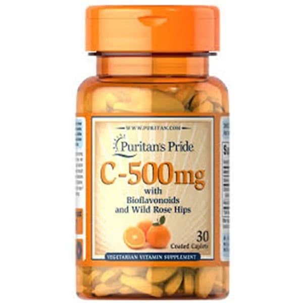 Puritan's Pride Vitamin C-500 mg with Bioflavonoids & Rose Hips, 30 Ct - Vitamins House