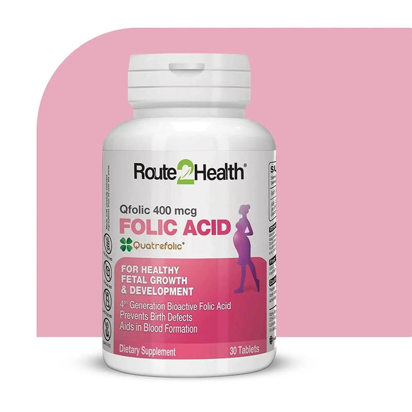 QFolic (Folic Acid) 400 mcg - Route2Health - Vitamins House
