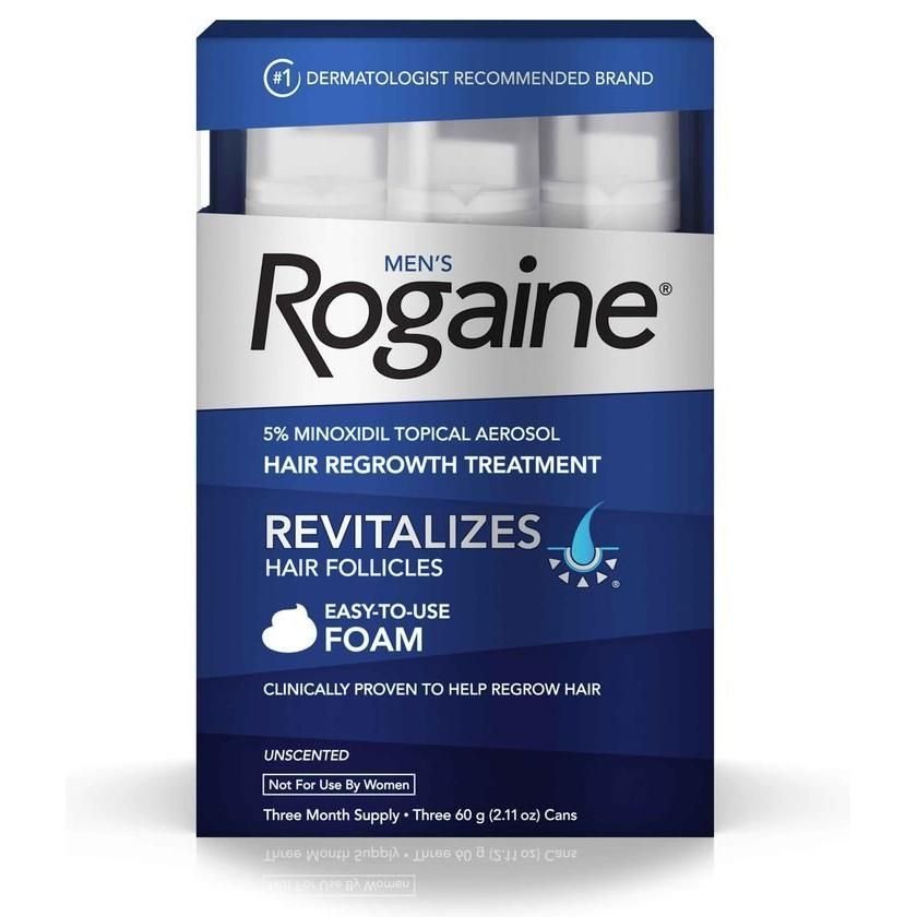 Rogaine Minoxidil Foam 3 Month Supply For Hair Regrowth - Vitamins House