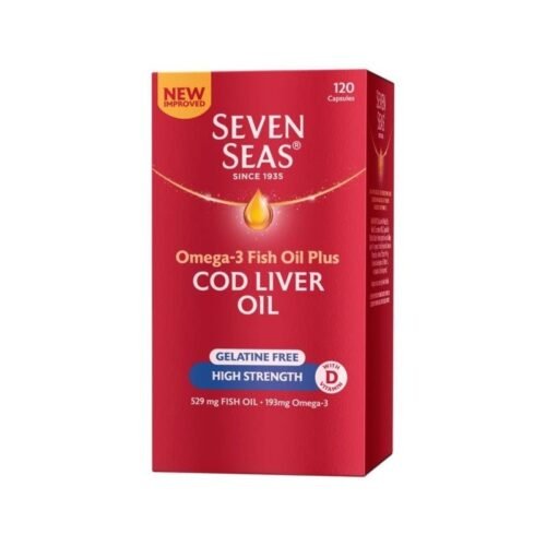 Seven Seas Simply Timeless Gelatine Free High Strength Cod Liver Oil - 120 Capsules - Vitamins House