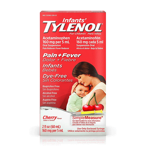 Tylenol Infants' for Pain + Fever Cherry Flavor, 60 ml - Vitamins House