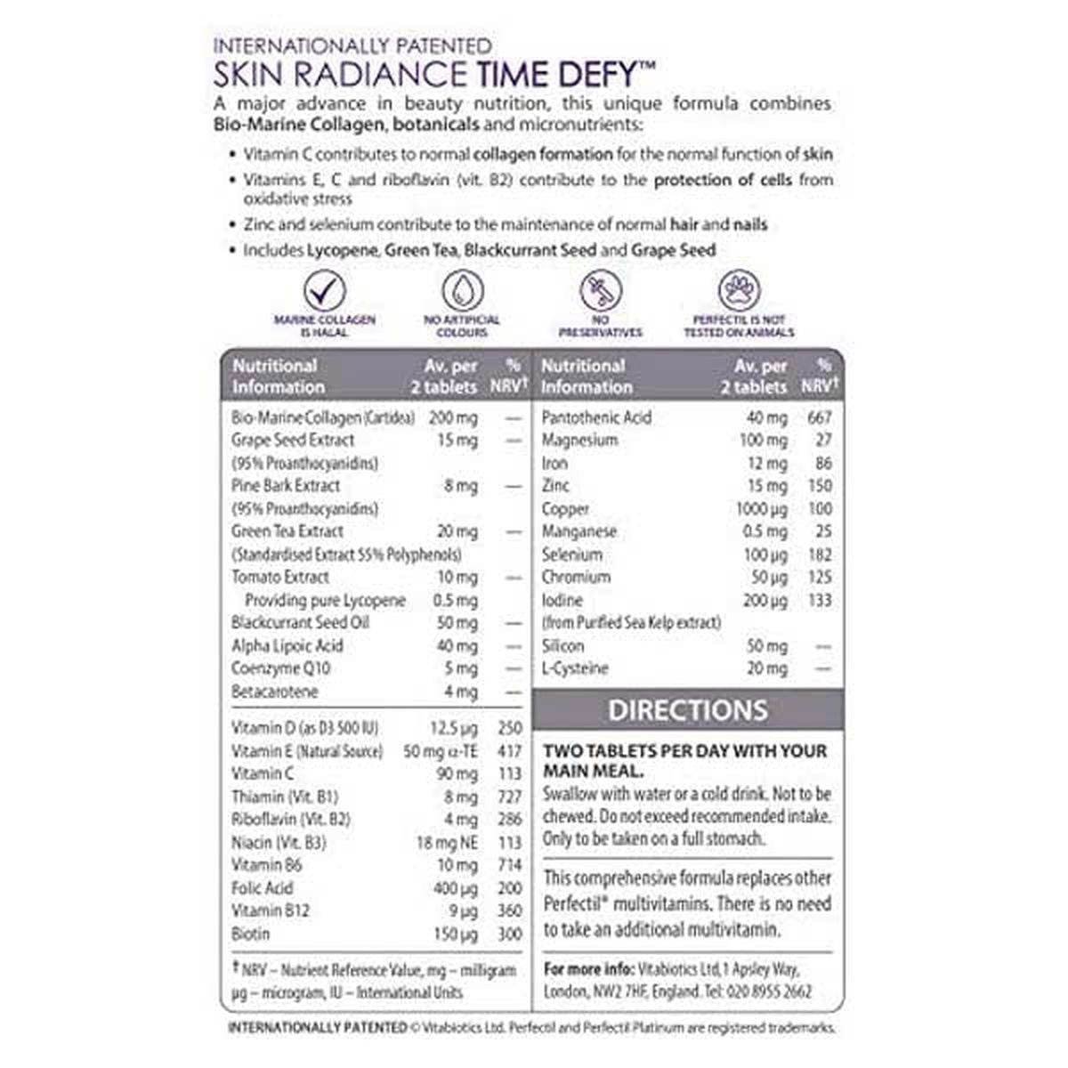 Vitabiotics Perfectil Platinum Skin Radiance 60 Tablets - Vitamins House