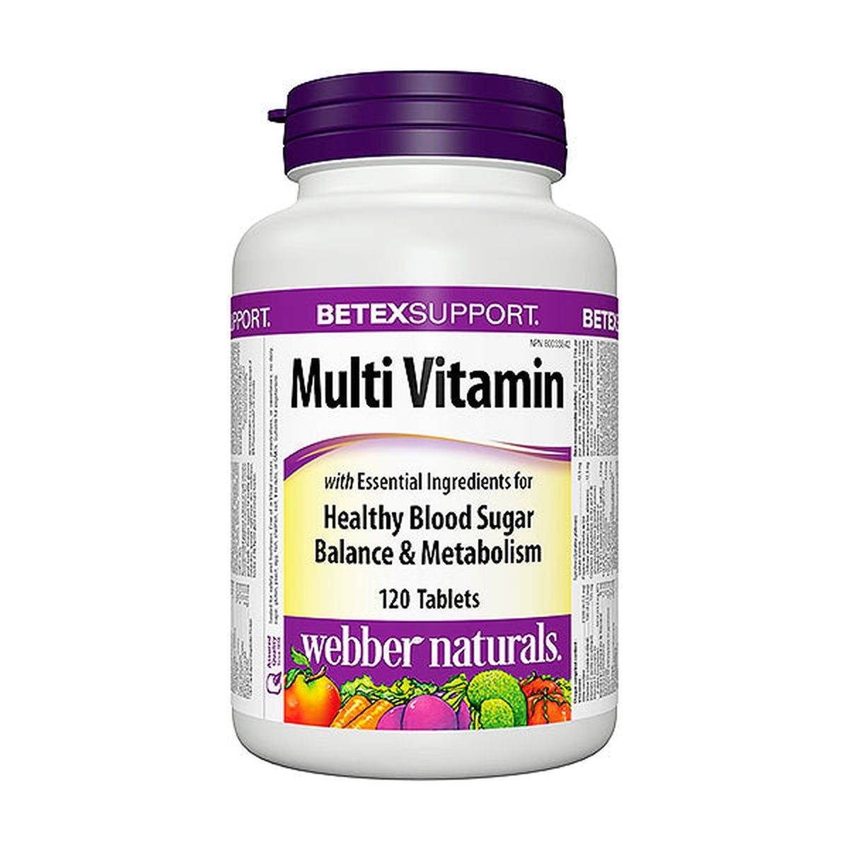 Webber Naturals Diabetex MultiVitamin 120 Ct - Vitamins House