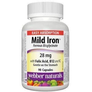 Webber Naturals Mild Iron Ferrous Bisglycinate, 90 Ct - Vitamins House