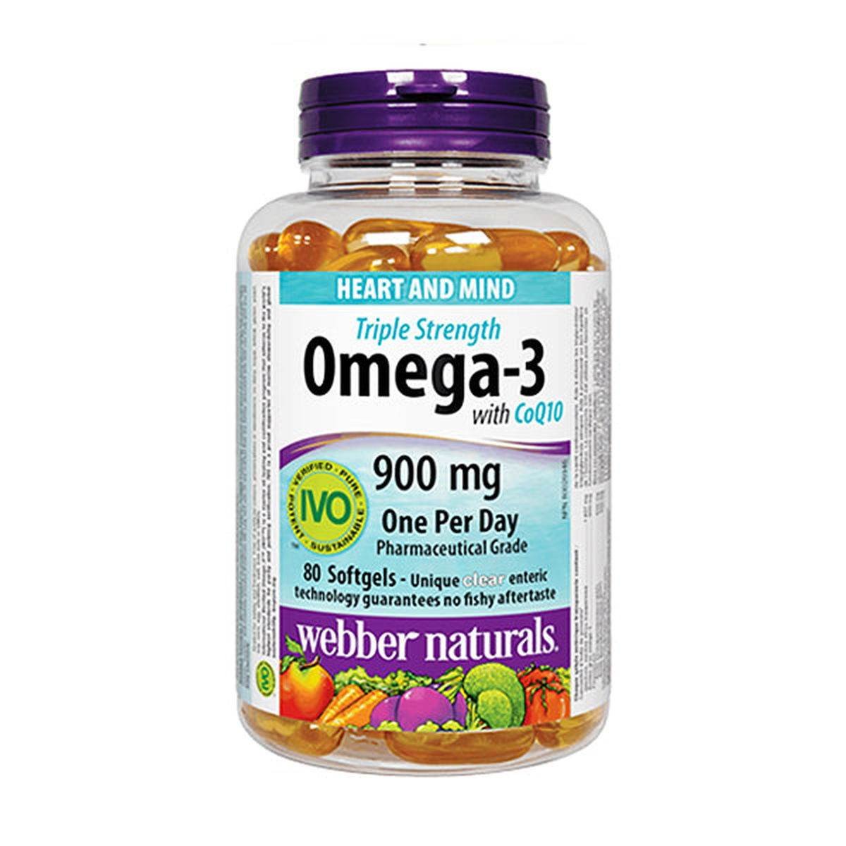 Webber Naturals Triple Strength Omega 3 with CoQ10 (One Daily), 80 Ct - Vitamins House