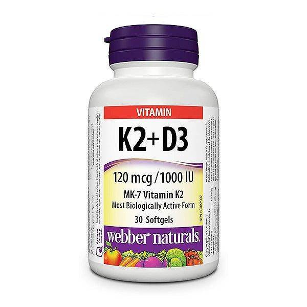 Webber Naturals Vitamin K2 + D3, 30 Ct - Vitamins House