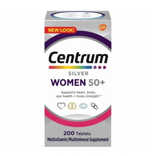Centrum Silver Women 50 Plus 100 Tablets bottle with premium packaging