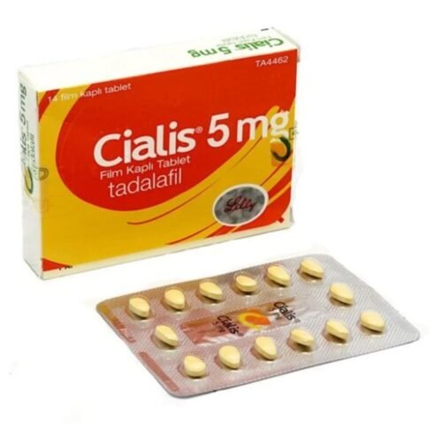 Front packaging view of imported original Cialis 5mg 28 tablets box by Eli Lilly