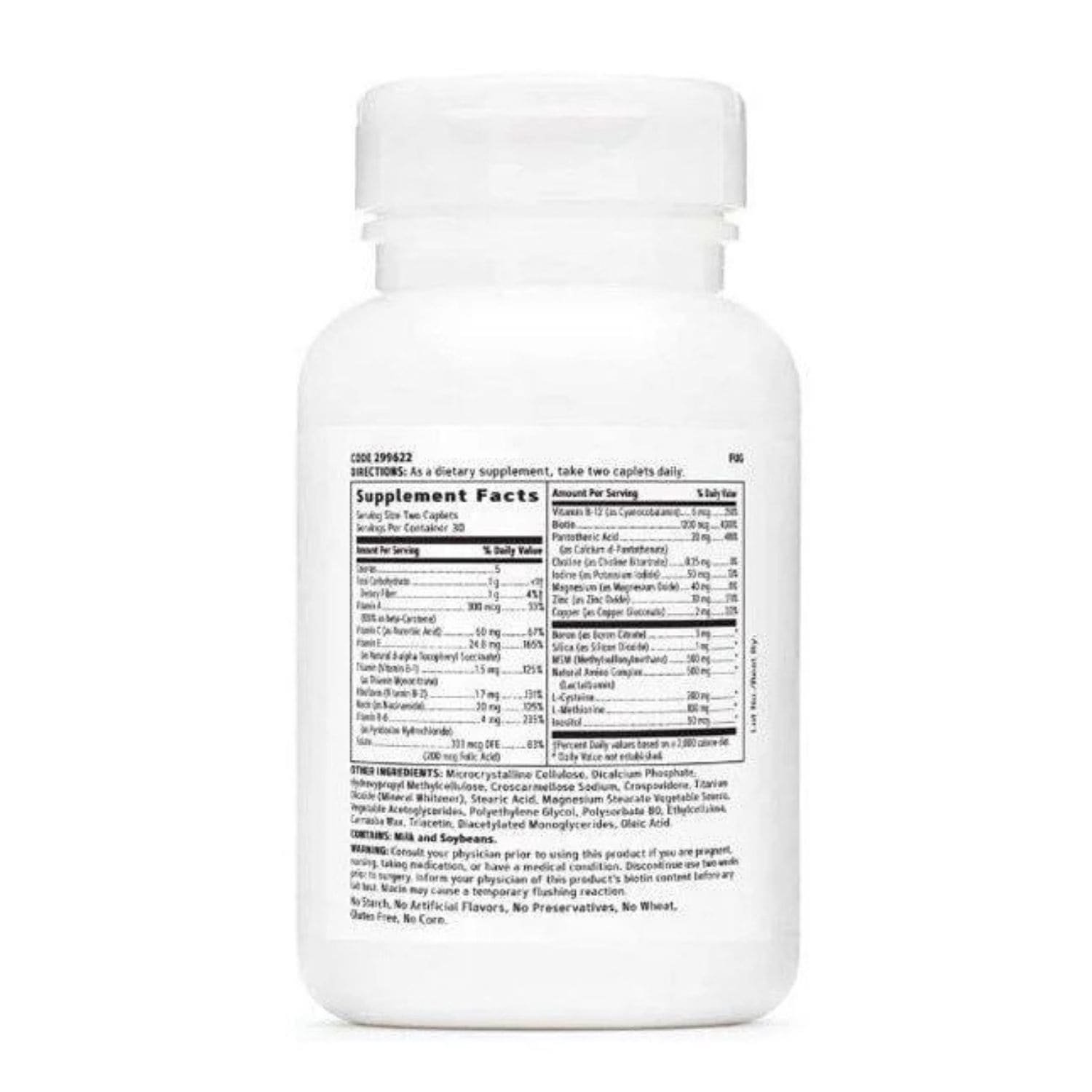 GNC Women's Ultra NourishHair 60 caplets ingredients and supplement facts label