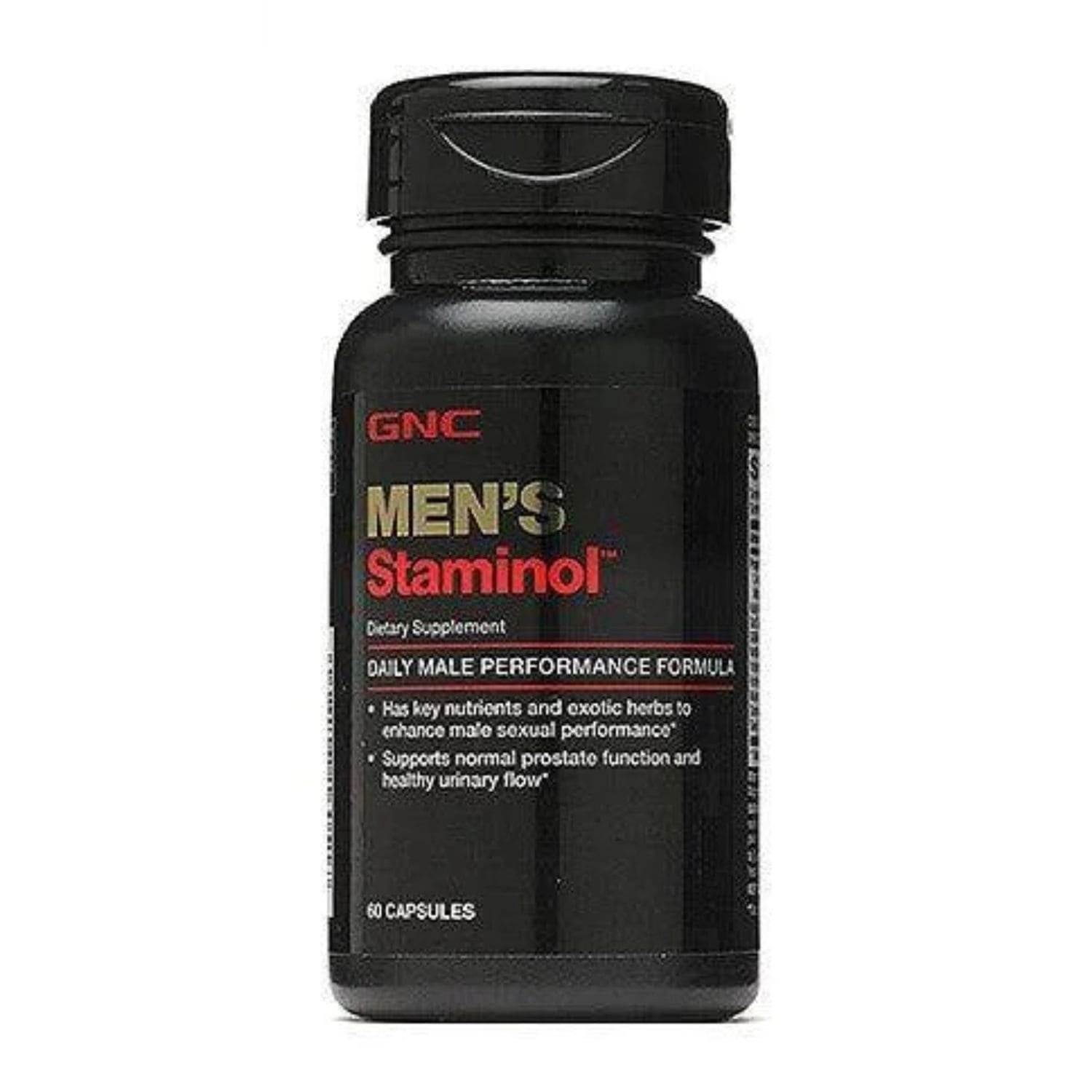 GNC Men's Staminol front bottle packaging showing male performance supplement