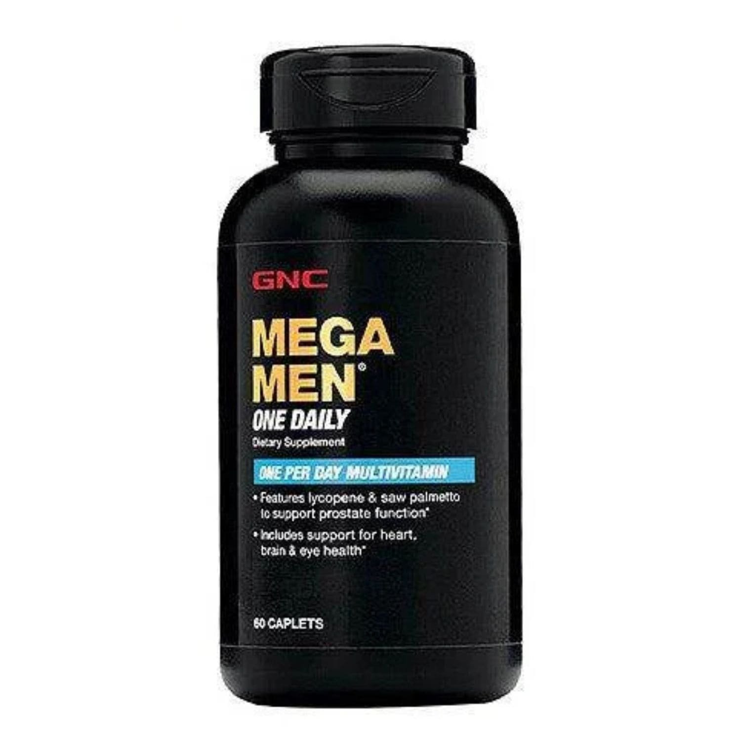 GNC Mega Men One Daily Multivitamin 60 Caplets for Men, complete daily nutritional