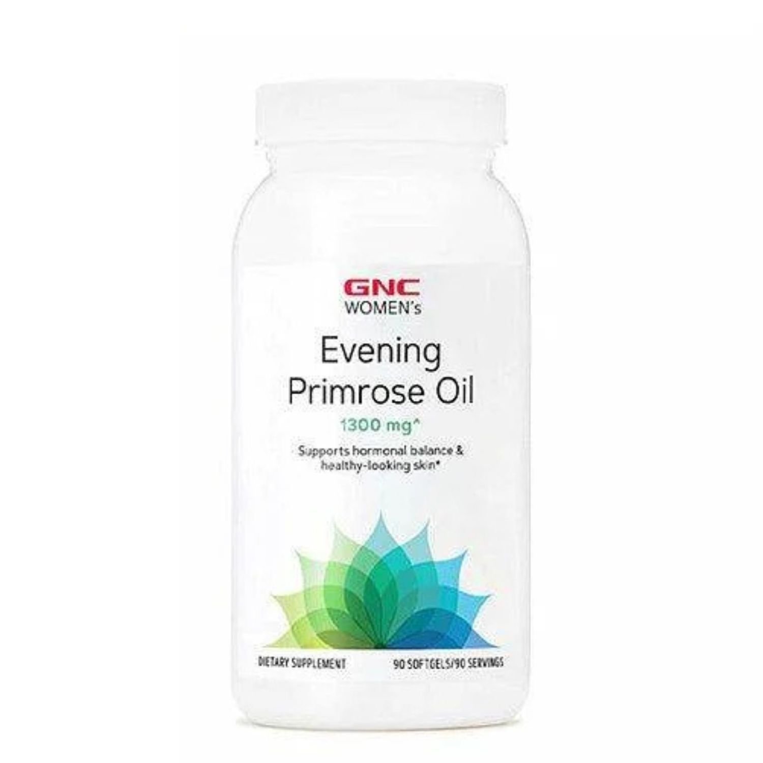 Front view of GNC Women's Evening Primrose Oil 1300mg dietary supplement bottle