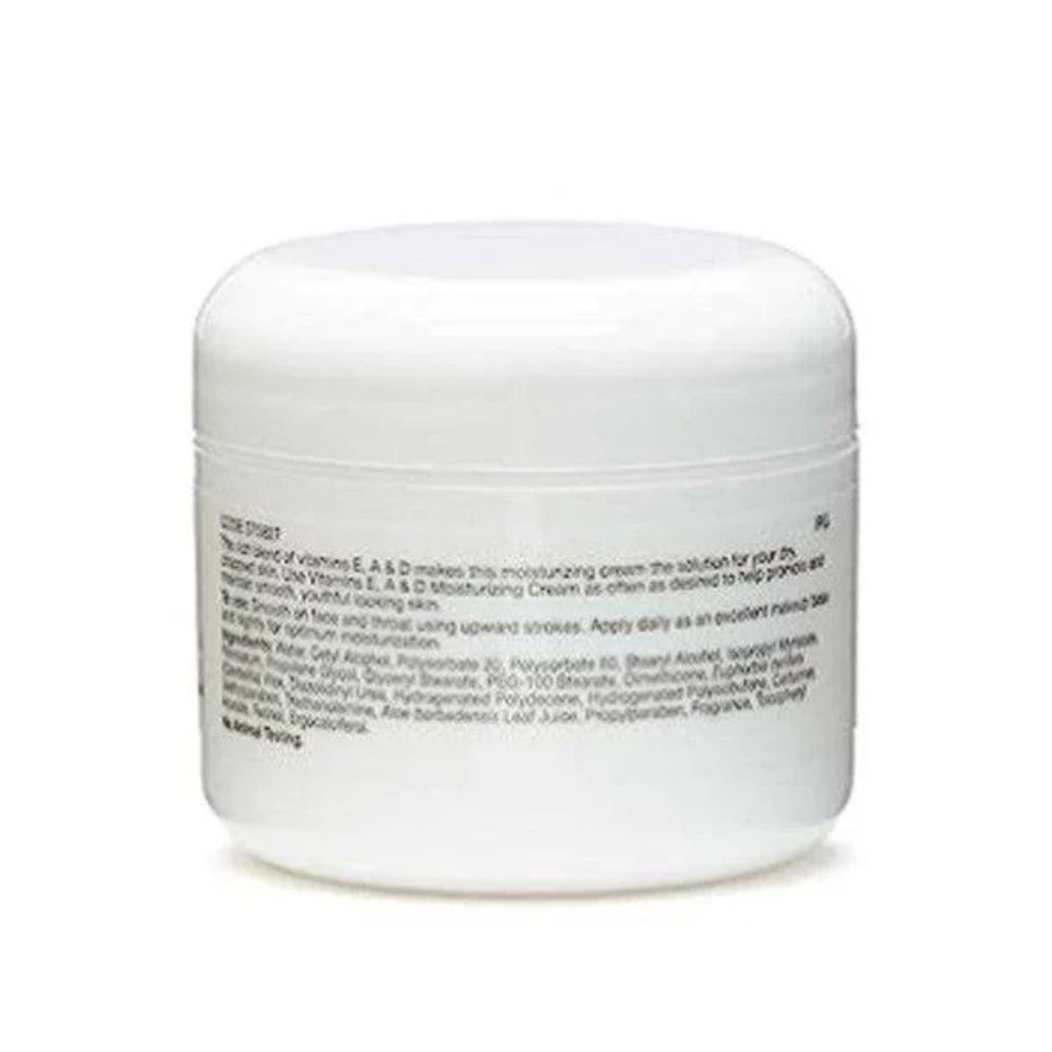 Ingredients and packaging label image of GNC Vitamins E A and D Moisturizing Cream 2 oz 57