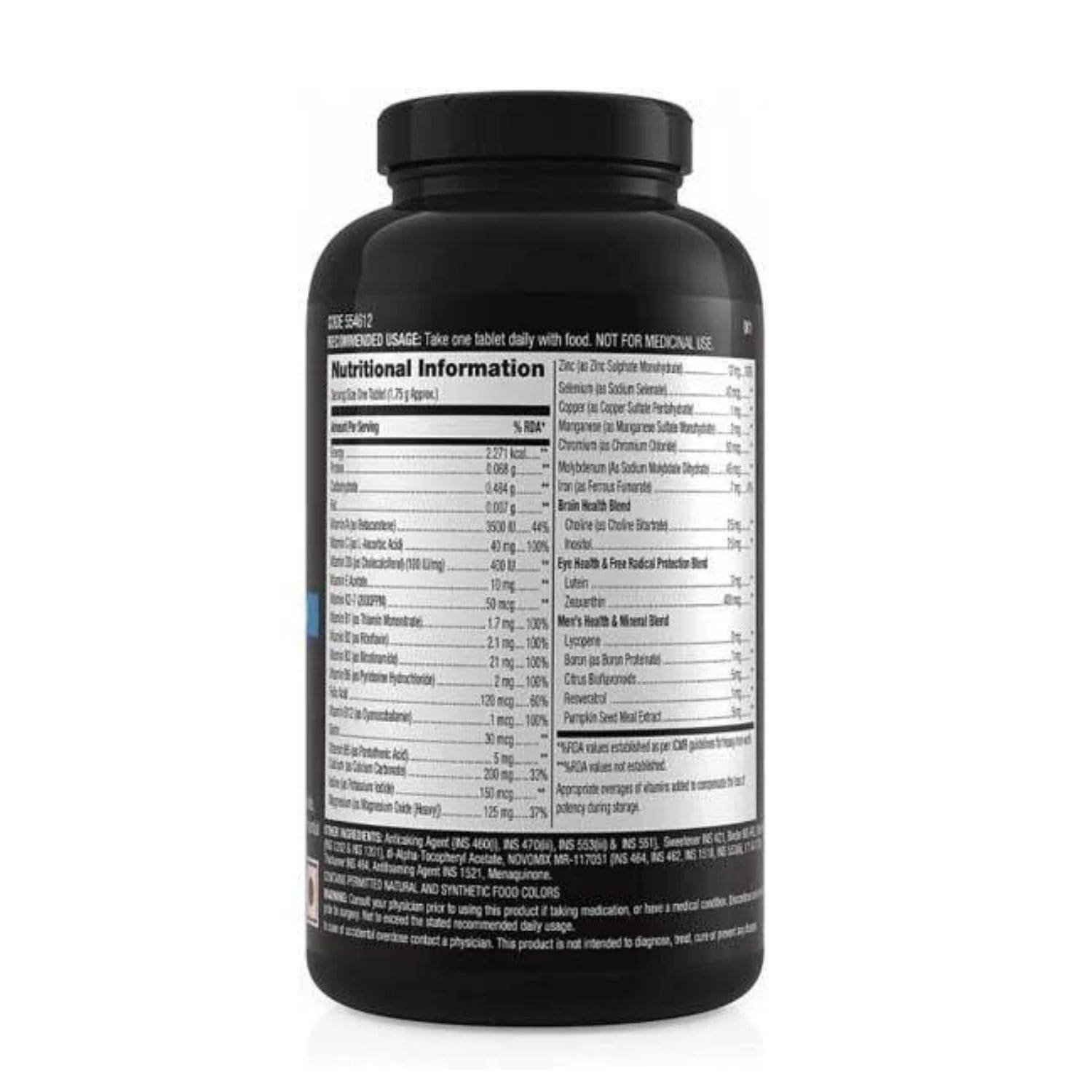 GNC Mega Men One Daily 60 Count supplement facts label