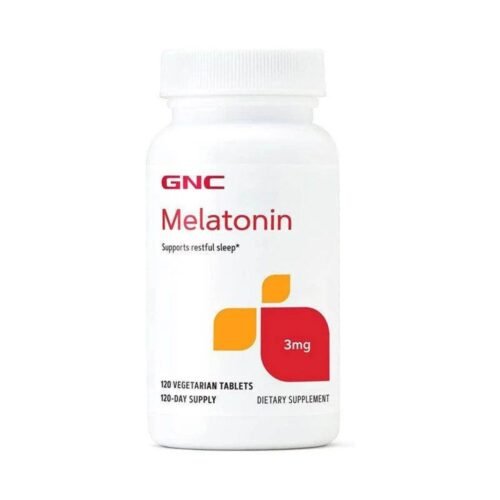 GNC Melatonin 3mg 120 Count bottle front view displaying natural sleep support