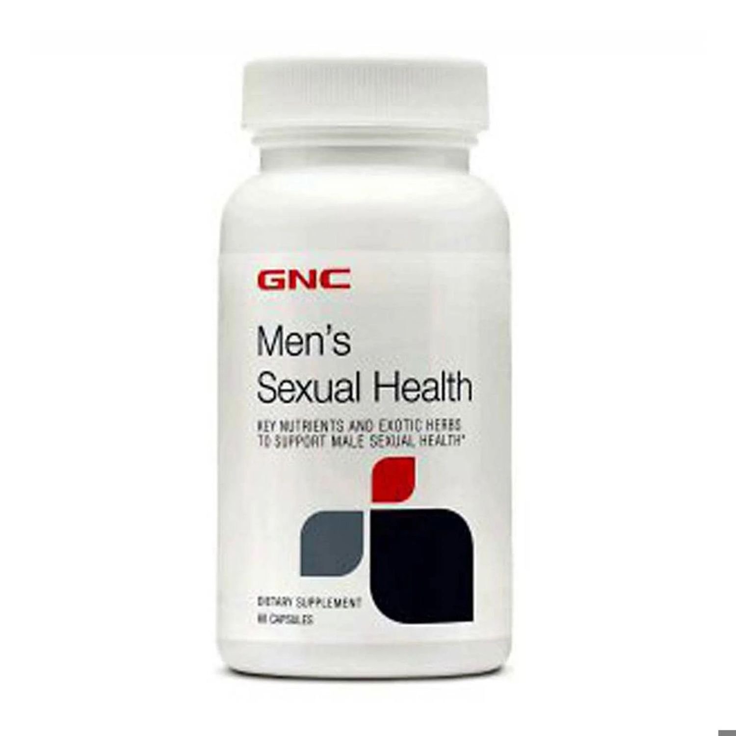 GNC Mens Sexual Health 60 Caplets bottle front view showcasing men's dietary supplement
