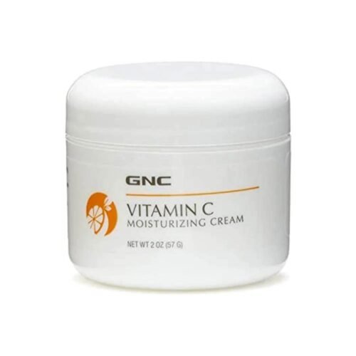 Front packaging jar of GNC Vitamin C Moisturizing Cream 57gm featuring topical Vitamin C formula