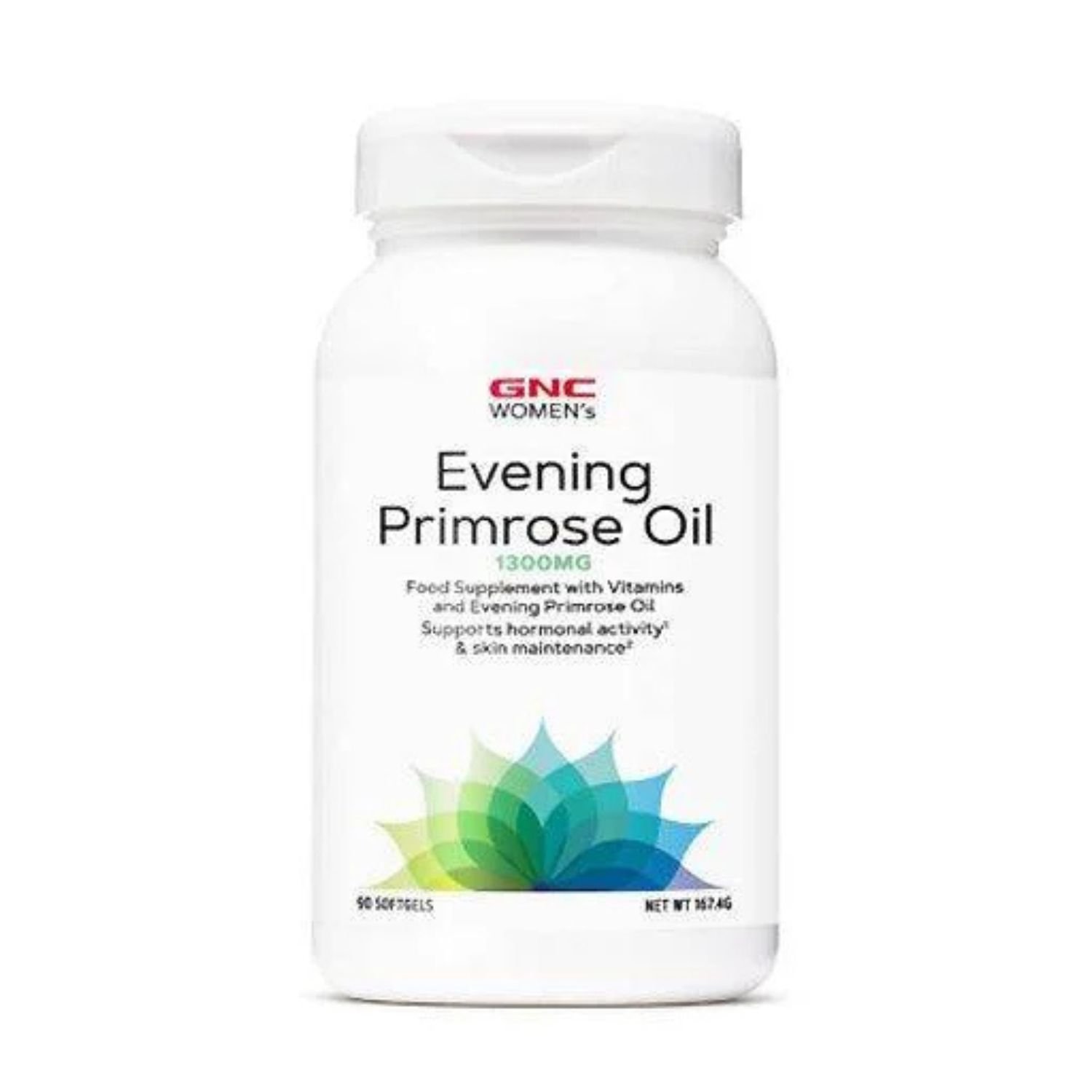 Front packaging bottle of GNC Womens Evening Primrose Oil 1300mg 180 Softgels