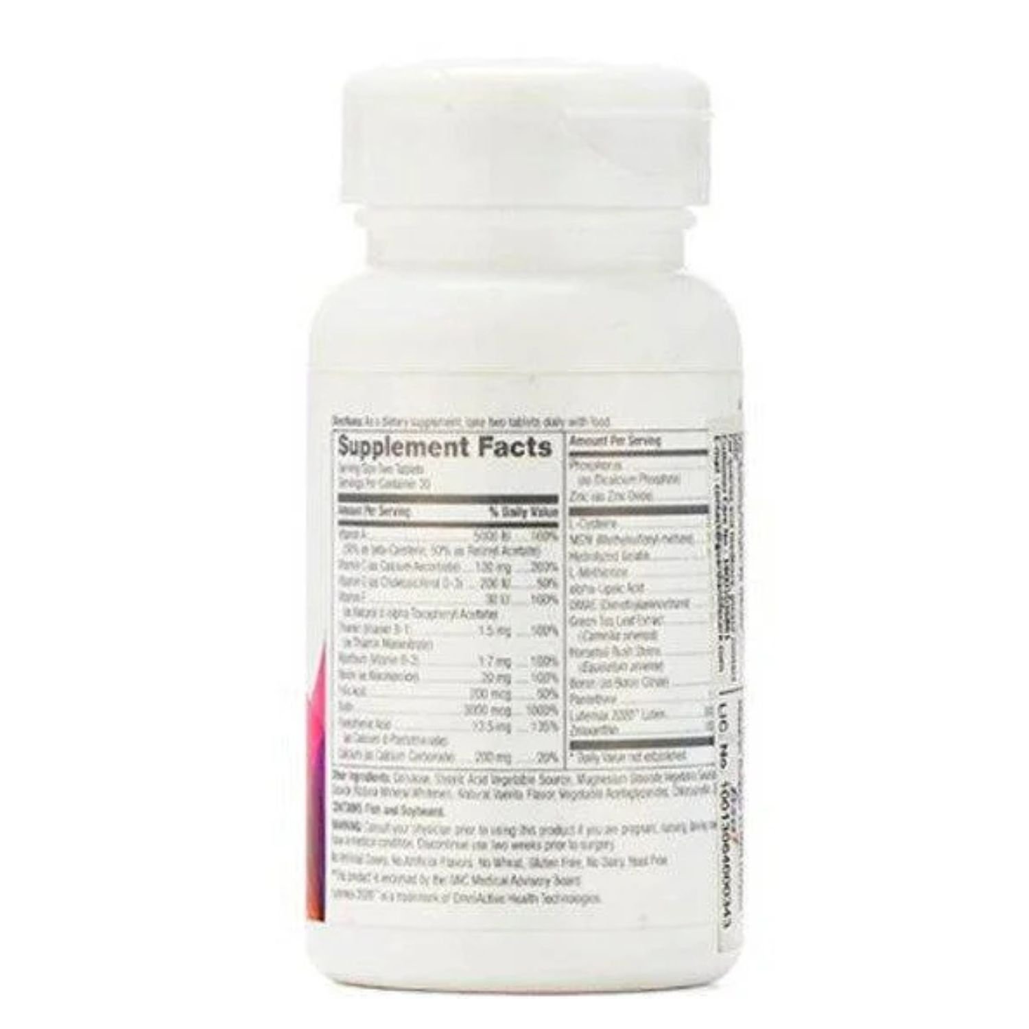 Supplement facts and ingredients label image of GNC Womens Hair Skin and Nails Formula 90 Tablets