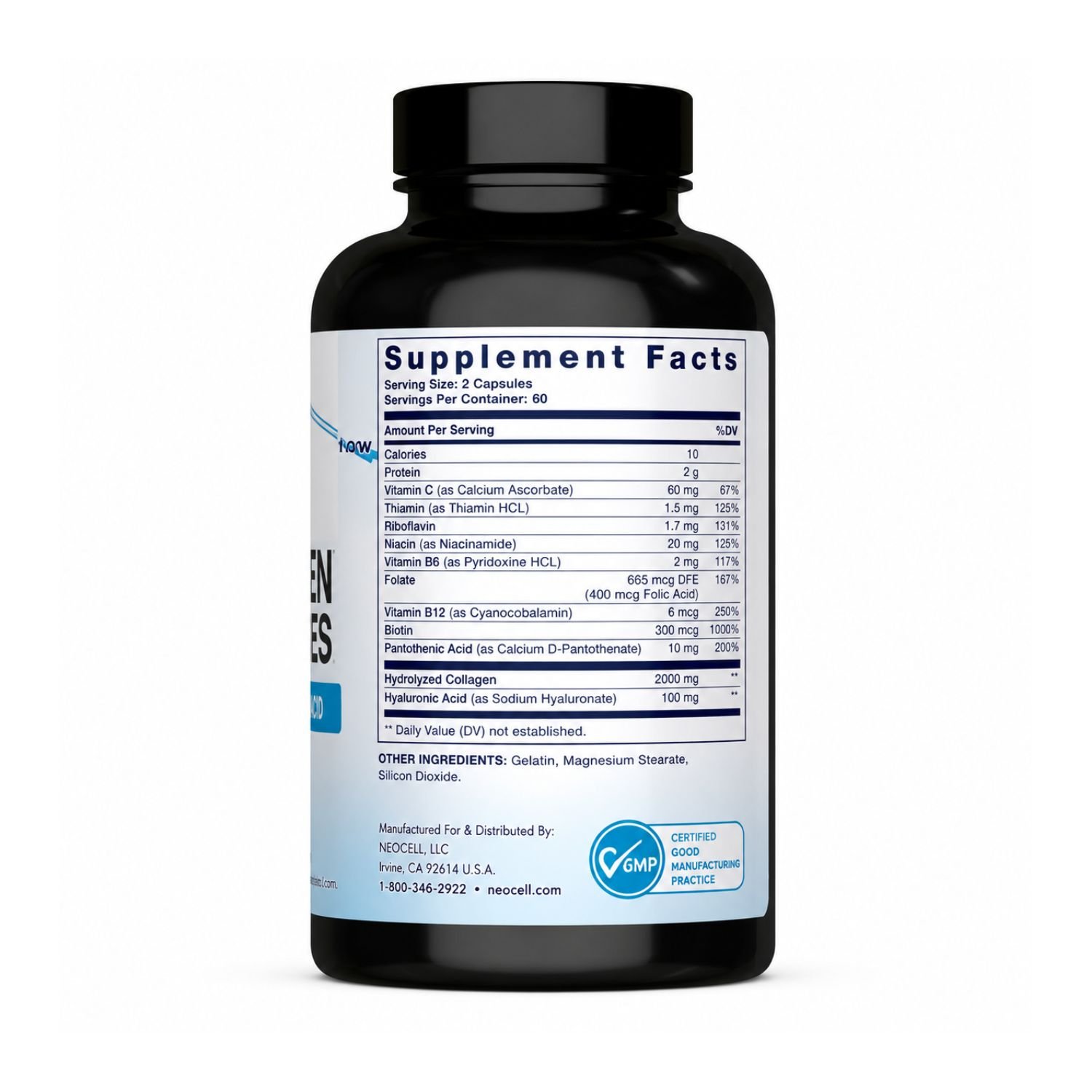 A detailed close-up photograph of the Supplement Facts nutritional panel and ingredients list