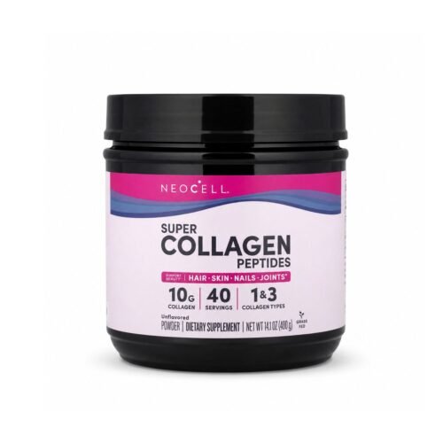 Container of Neocell Super Collagen Peptides unflavored powder, 14 oz size