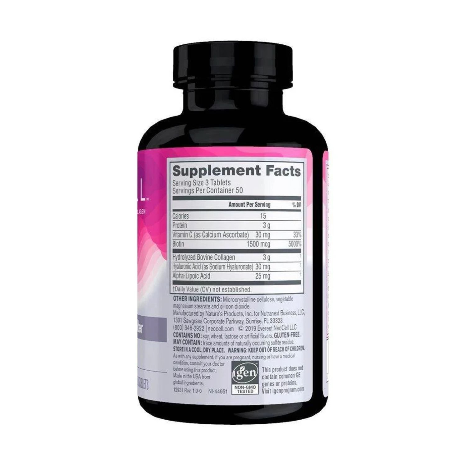 Neocell Super Beauty Builder 3g 150 tablets ingredients label and supplement facts