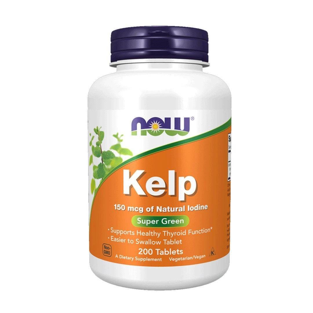 NOW Kelp 150mcg, 200 Ct – Natural Iodine Supplement for Thyroid Support & Metabolism