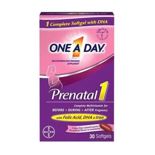 One A Day Women's Prenatal 1 multivitamin 30 softgels bottle