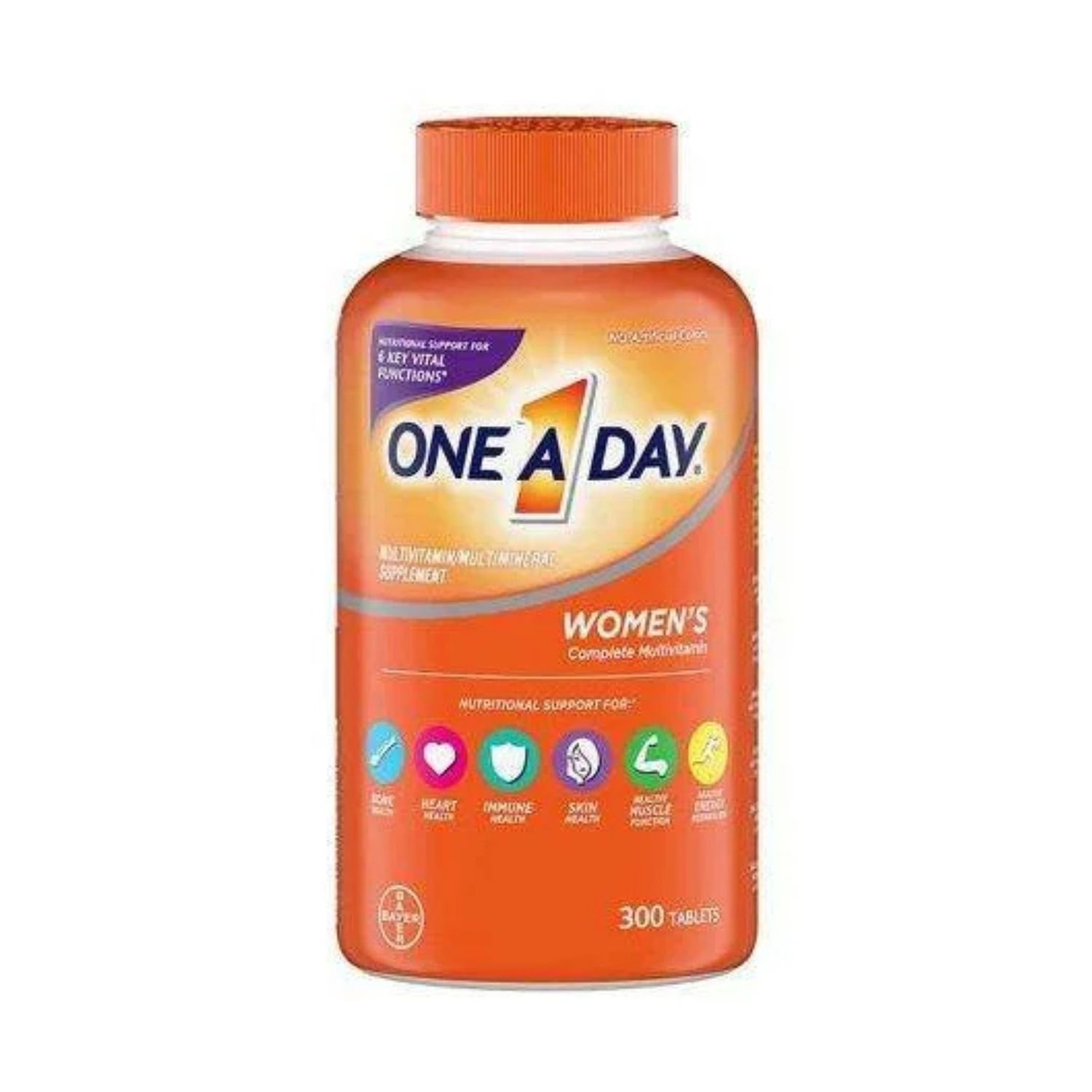 One A Day Women Multivitamin 300 Tablets bottle on a white background, authentic imported daily nutritional supplement