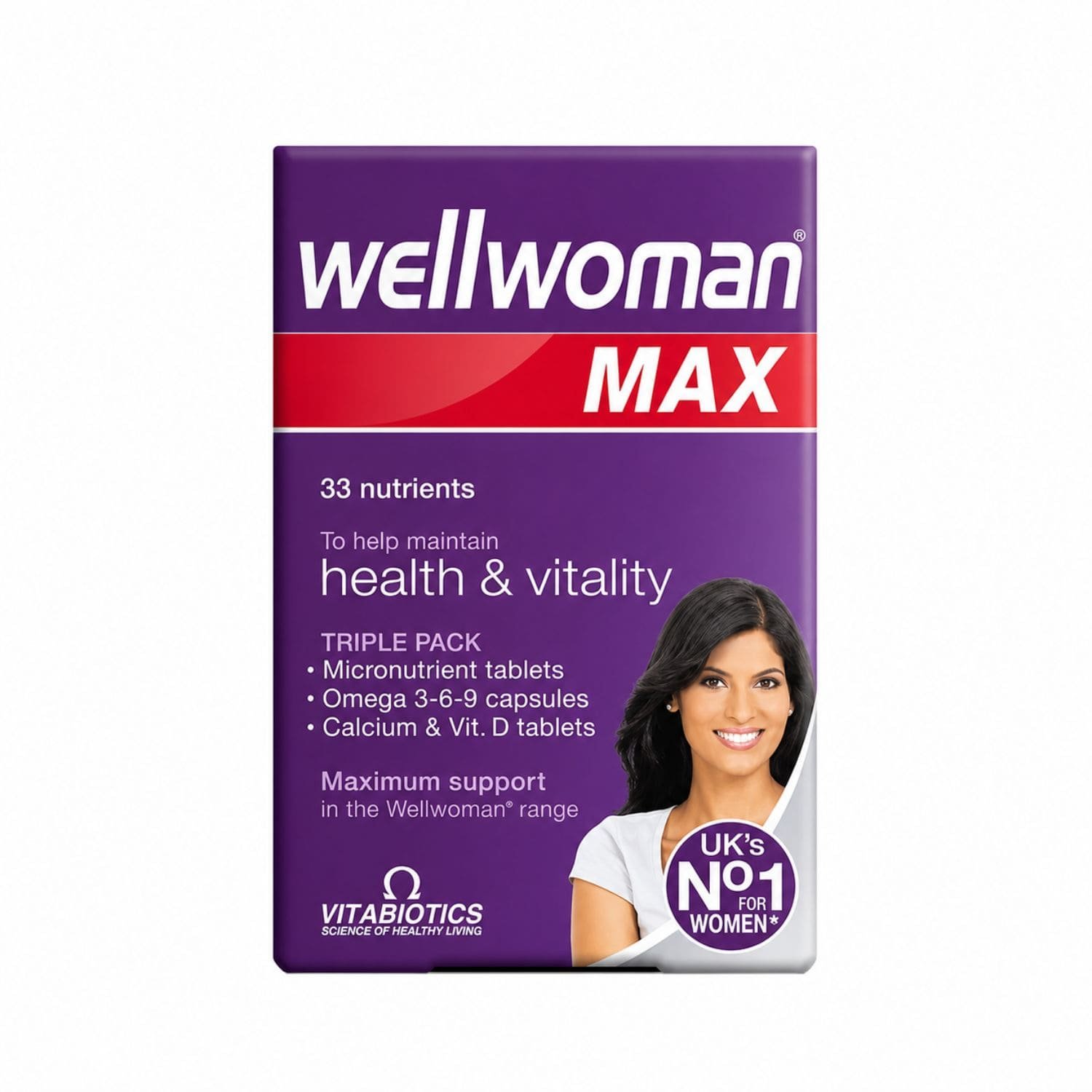 Vitabiotics Wellwoman Max 84 tablets pack for premium women's health and vitality daily multivitamin support
